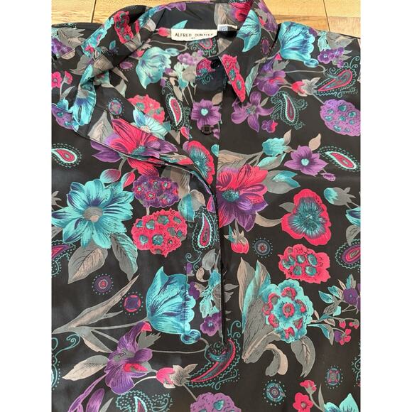 Vintage Alfred Dunner Floral Blouse Smocked Hem Top Shirt Womens Size 42 XL - Picture 5 of 7